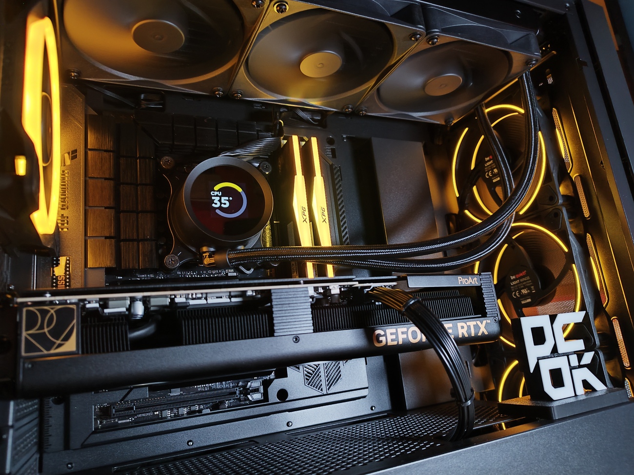 PCOKRIG "RDY-400" | CORE I5-14600KF + FRAME - 360MM LIQUID COOLING LCD - B760M BTF - 32GB 6000 RGB D5 2X16 - 2TB M2 NVME GEN.4 7400 - RTX-4080 PRO ART 16GB - GPU DEDICATA NVIDIA - 80+GOLD MODULARE 3.0 - W11 PRO