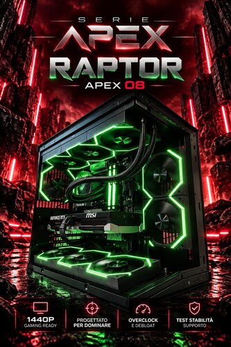 RAPTOR | PC GAMING - RYZEN 7 7800X3D - RTX 5070 TI 16GB - 1440P 240HZ