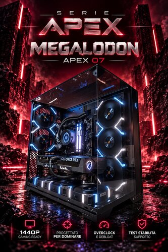 MEGALODON | PC GAMING - RYZEN 7 9850X3D - RTX 5070 TI 16GB - 1440P 240HZ