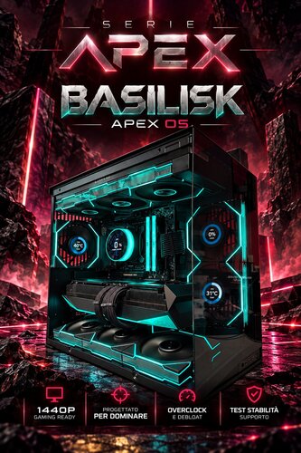 BASILISK | PC GAMING - RYZEN 7 9850X3D - RX 9070 XT 16GB - 1440P 240HZ